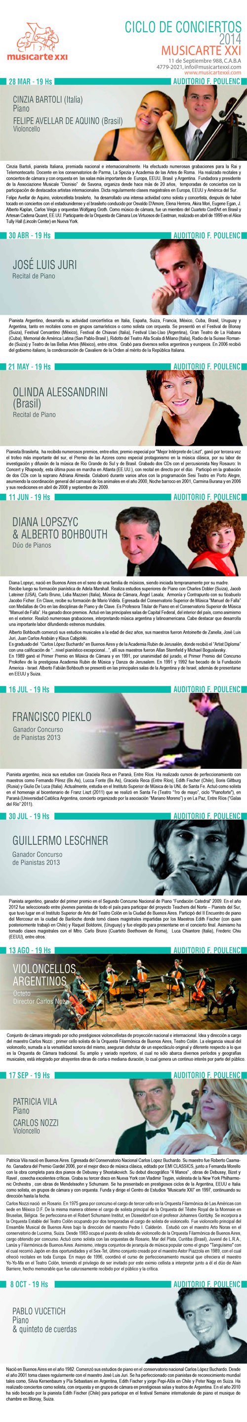 Seminario de Conciertos Comentados en el Auditorio Francis Poulenc de Musicarte XXI